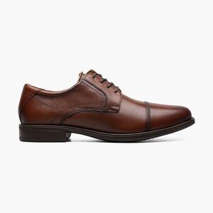NEW!! Men’s Florsheim Midtown Cap Toe Lace Up Cognac Leather Size 8D